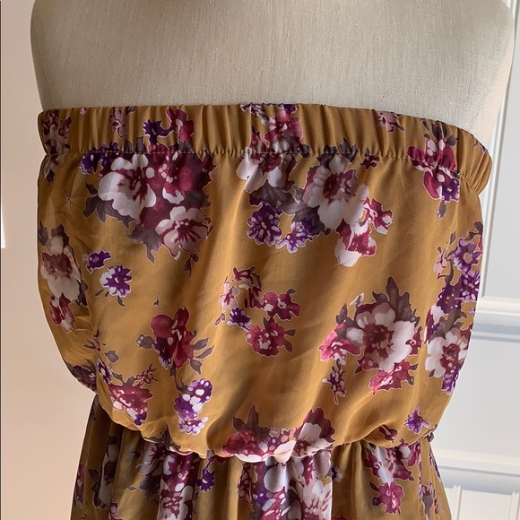 Long Floral Strapless Midi Sun Dress - Picture 3 of 9